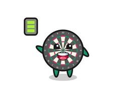 dart board mascot character with energetic gesture vector