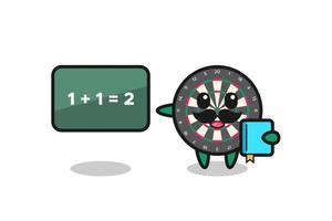 Illustration of dart board character as a teacher vector