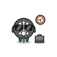 Cartoon mascot of dart board as a businessman vector