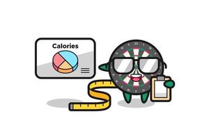 Illustration of dart board mascot as a dietitian vector