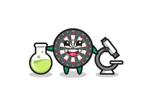 Mascot character of dart board as a scientist vector