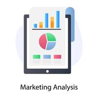 An online marketing analysis flat concept icon vector