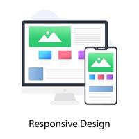 Adaptive web layout, flat conceptual icon of responsive design vector