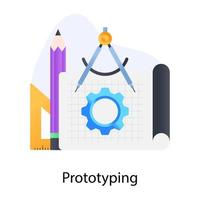 Prototyping icon of flat conceptual style vector