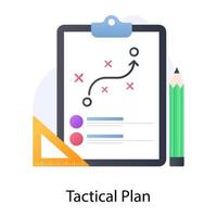 Flat conceptual icon of user tactical report, treasure plan vector