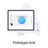 prototipo de icono de cuadrícula de estilo conceptual plano vector