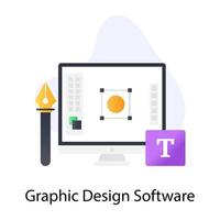 Graphic design software icon of flat conceptual style vector