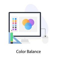 icono conceptual plano de balance de color vector