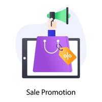 A flat trendy icon of sale promotion vector