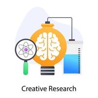 Creative research icon of flat conceptual style vector