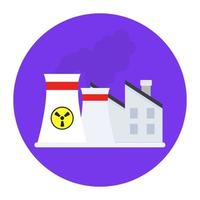 Building with chimney depicting factory icon in flat style vector