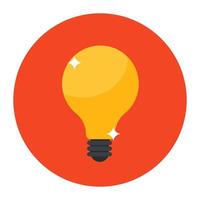 A design of light bulb in modern flat style vector