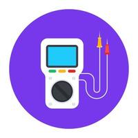 Ammeter icon, voltmeter flat vector style