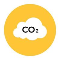 A flat design of co2 icon vector
