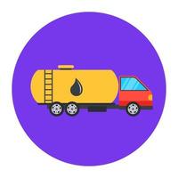 Fuel tanker vector style, icon design of fuel container in trendy flat style