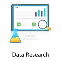 Data research flat gradient conceptual icon vector