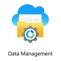 Icon of data management in flat gradient conceptual icon vector