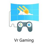 tecnología de juego inteligente, vector de gradiente plano de juegos vr