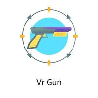 Artificial intelligence weapon, flat gradient vector of vr gun