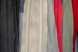 multicolored zippers for clothes photo