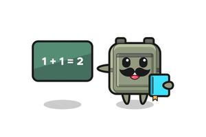 Illustration of school bag character as a teacher vector