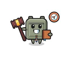 Mascot cartoon of school bag as a judge vector