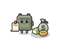 Character cartoon of school bag as a accountant vector