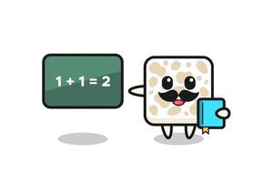 Illustration of tempeh character as a teacher vector