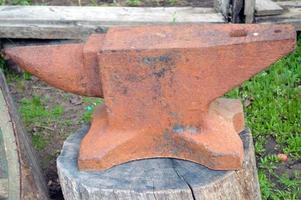 rusted old blacksmith anvil photo