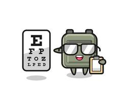 Illustration of school bag mascot as an ophthalmology vector