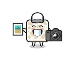 Character Illustration of tempeh as a photographer vector