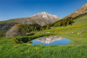 Mountain in reflecting photo