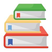 An icon design of books in flat style vector