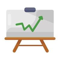 Upward arrow graph showing business growth chart presentation icon vector