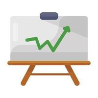 Upward arrow graph showing business growth chart presentation icon vector