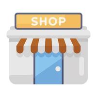 An icon design of shop, editable vector