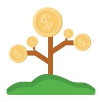 An icon design of dollar plant, editable vector