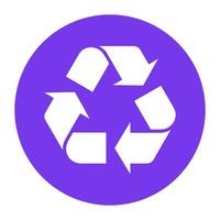 Flat design of recycle icon, editable vector