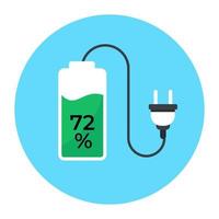 Rechargeable battery icon, battery status vector