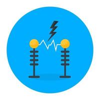 Editable design of electric poles icon vector