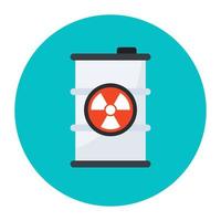 Radioactive sign on barrel denoting concept of chemical waste icon vector