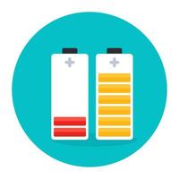 Mobile rechargeable batteries icon, battery status vector