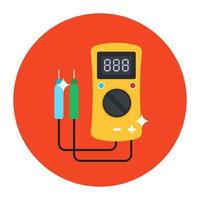 Ammeter icon, voltmeter flat vector style