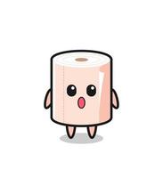 the amazed expression of the tissue roll cartoon vector