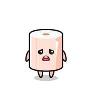 disappointed expression of the tissue roll cartoon vector