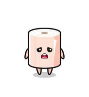 disappointed expression of the tissue roll cartoon vector