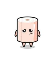 the lazy gesture of tissue roll cartoon character vector