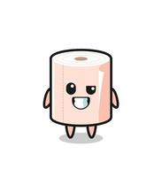 cute tissue roll mascot with an optimistic face vector