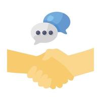 Handshake, commitment icon in flat style. vector