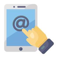 Mobile email icon in flat style vector